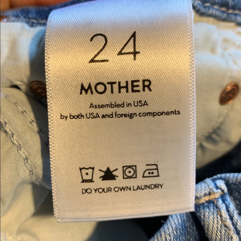 MOTHER High Waisted Looker Ankle Fray Denim Jeans in Hop On Hop Off size 24 - Picture 4 of 13